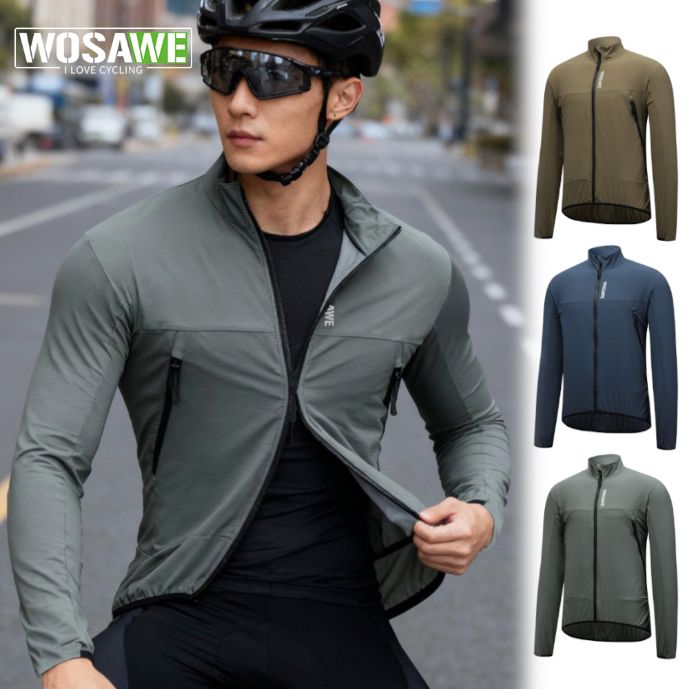 Running Gear Jacket - WOSAWE Windproof Cycling Jackets MTB Bike